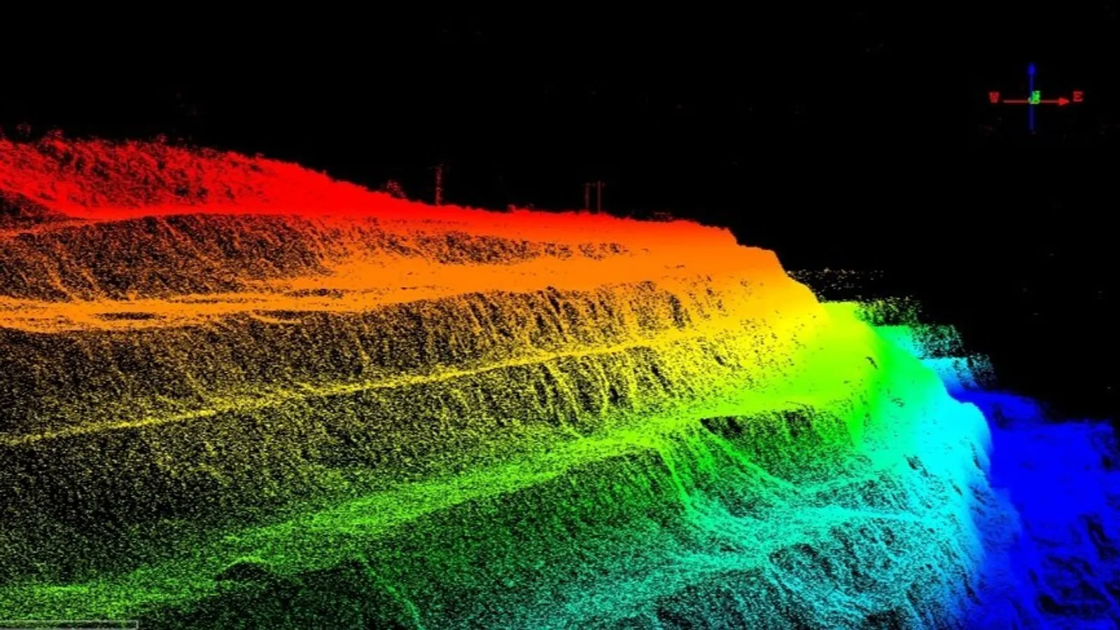 Nuvem de pontos topográfica de área de mineração